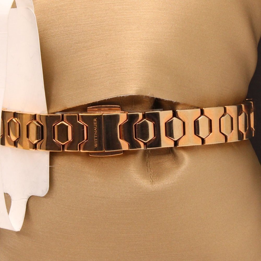 Wittnauer Ladies Watch Crystal Insets Rose Gold Tone Mother Of Pearl Dial 20mm - Picture 11 of 13